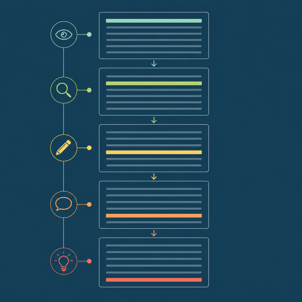 Illustration pédagogique analyse linéaire méthode exemple